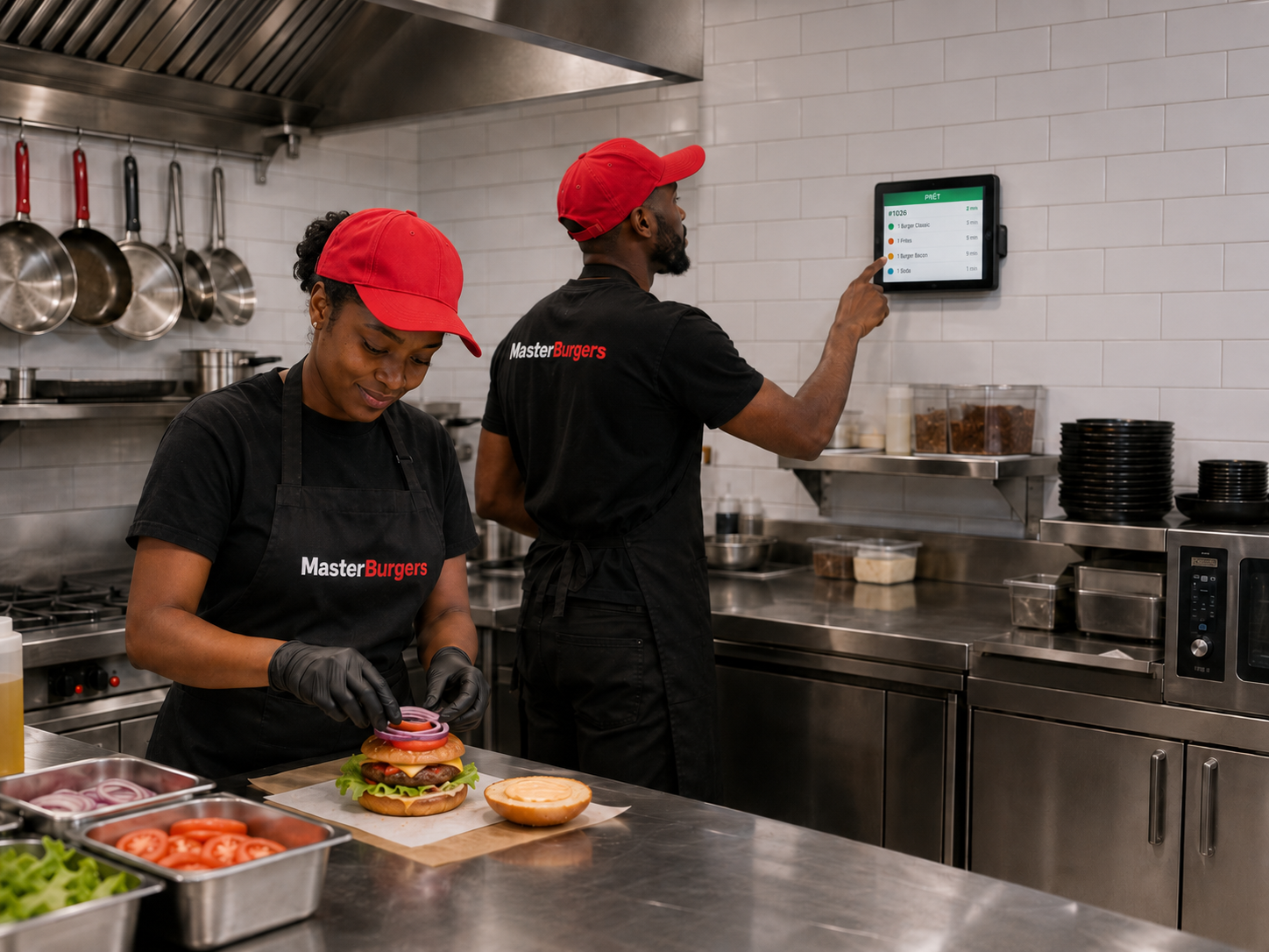 Equipe restaurant au travail